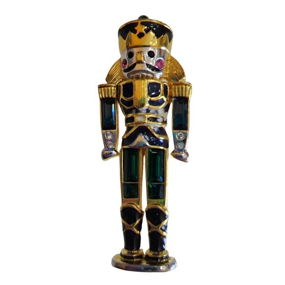 Vintage Signed Monet Enameled Nutcracker Brooch (A1593) - Picture 1 of 6